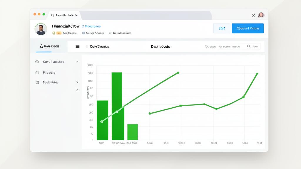 Cashflow Manager app preview showing financial charts