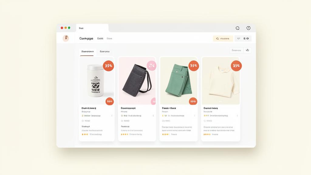 Ofertas app preview showing product deal cards